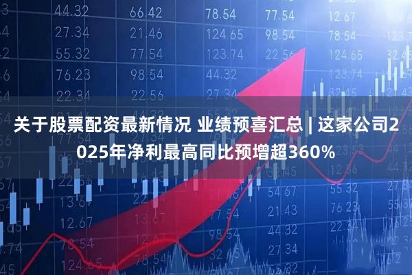 关于股票配资最新情况 业绩预喜汇总 | 这家公司2025年净利最高同比预增超360%
