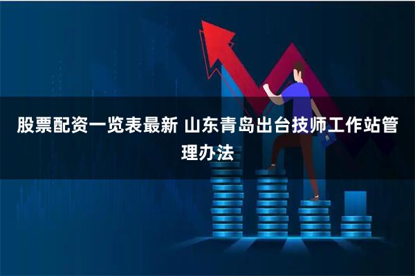 股票配资一览表最新 山东青岛出台技师工作站管理办法